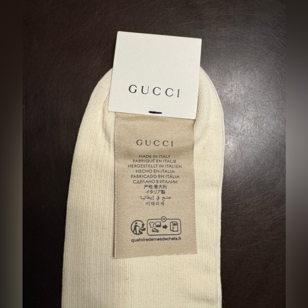New Authentic Gucci Logo Socks White Size S - Picture 7 of 10